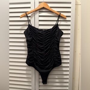 Abercrombie & Fitch Black Ruched Bodysuit